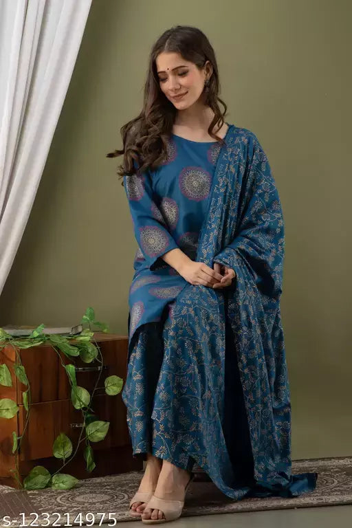 Mialo fashion kurti plazzo with dupatta.