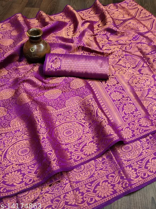 Banarasi Silk Copper Zari Sarees