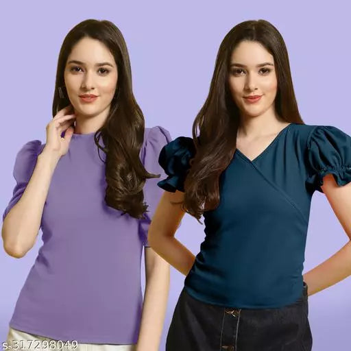 Clasic Casual Fashion Forward Women's Top - Pack of 2