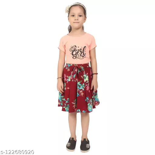 BPT Designer Printed Skirt For Girls Kids