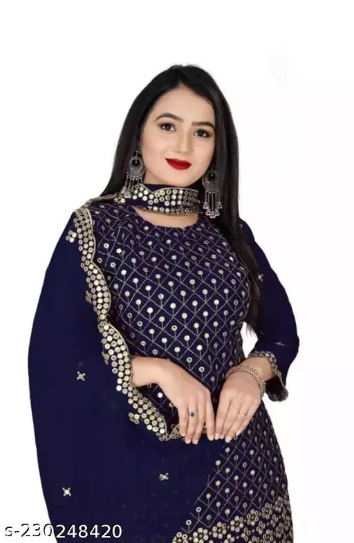 Aagyeyi Sensational Salwar Suits & Dress Materials Georgette 9mm Heavy sequence Work Wear Suit Like Party Wear Garara suit