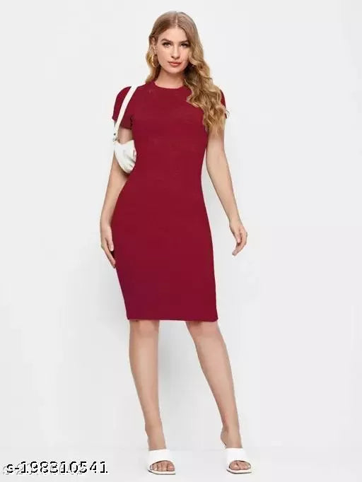 One Piece Maroon Dress For Woman