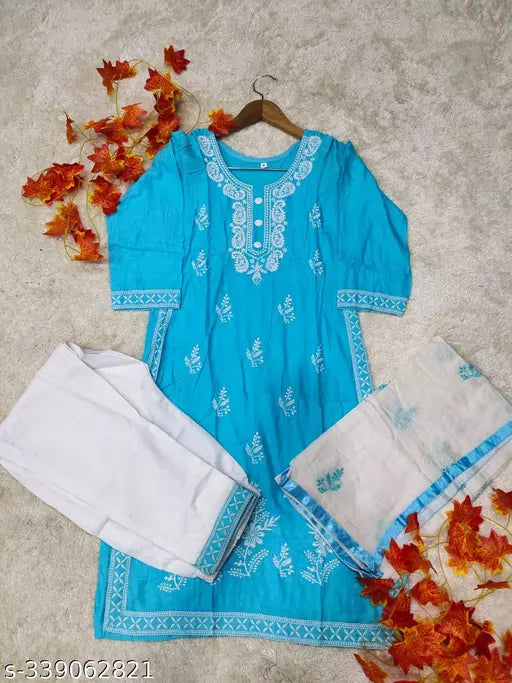 BEST EMBROIDERY KURTA PANT WITH DUPATTA