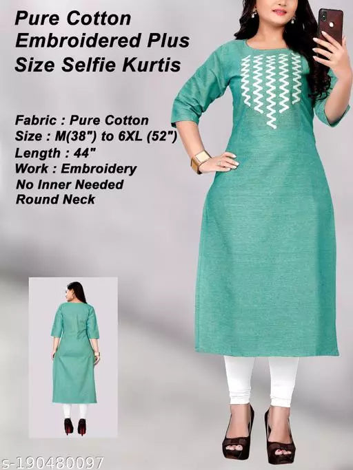 Rangrasiya Tex New South Cotton Embroidered Plus Size Kurtis