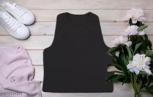 Women's Solid Cotton Rib Knit Crop Tank Top