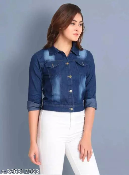 Clean blue jacket for women