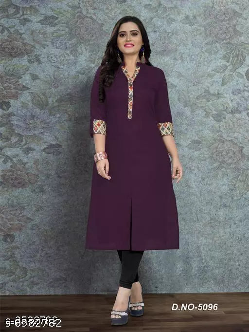 Women's Solid Cotton Kurti