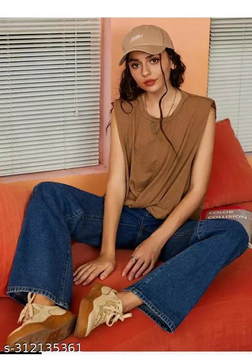 SAANU'S FASHION - STYLISH WIDE LEG DENIM JEANS FOR GIRLS & WOMEN