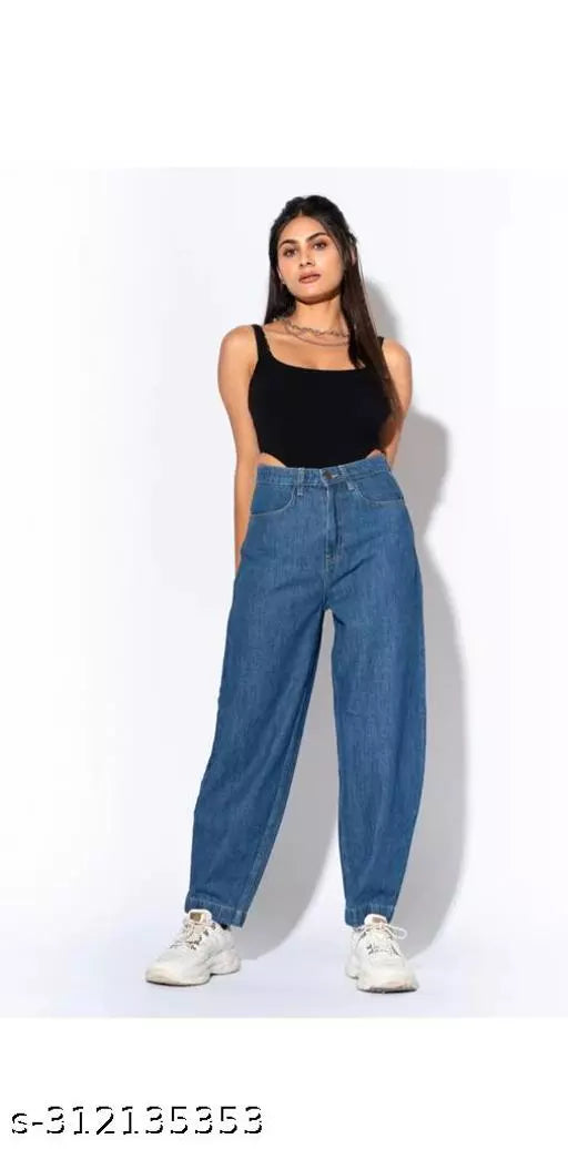 SAANU'S FASHION - STYLISH WIDE LEG DENIM JEANS FOR GIRLS & WOMEN