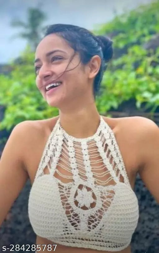 Boho Chic Crochet Bralette Trendy and Versatile Women's Top for Meesho