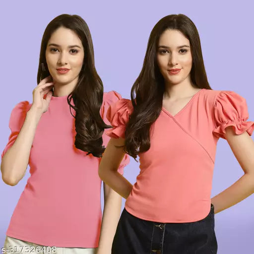 Clasic Casual Fashion Forward Women's Top - Pack of 2