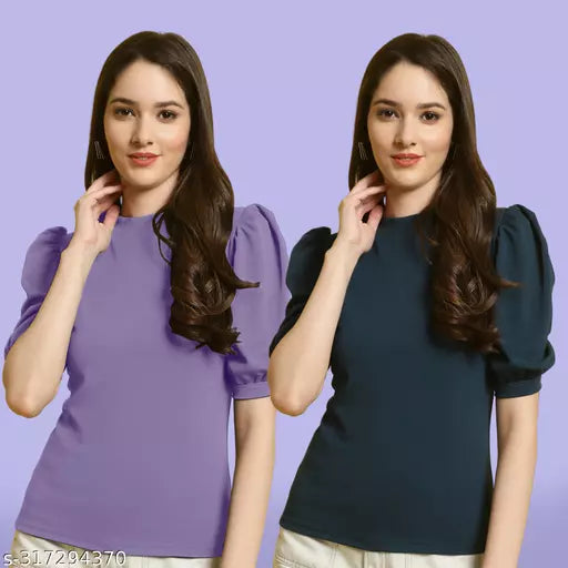 Clasic Casual Fashion Forward Women's Tops - Pack of 2