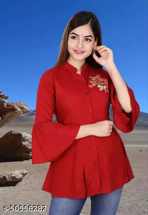 womens embroidery rayon shirt
