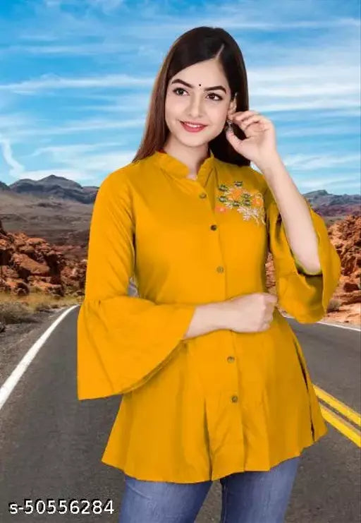 womens embroidery rayon shirt