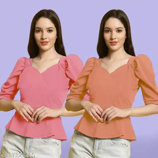 Clasic Casual Fashion Forward Women's Top - Pack of 2