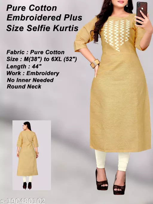 Rangrasiya Tex New South Cotton Embroidered Plus Size Kurtis
