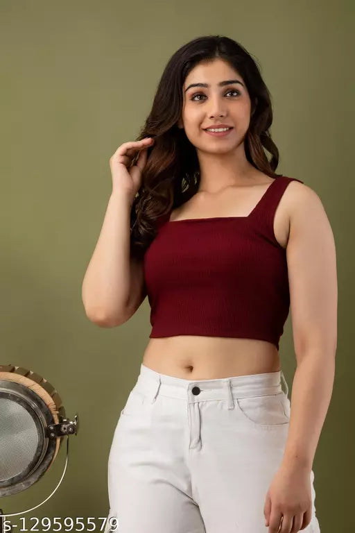 Mialo fashion sleeveless ribbed knitted tank top for women.
