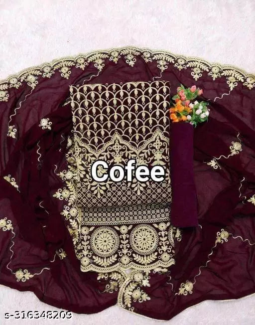 Aagam Fashionable Salwar Suits & Dress Materials Women's Pakistani Patiala Super Festival Wear Floral Embroidered Sequence Work Georgette Salwar Suit & Dress Materials