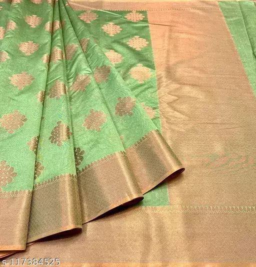 Banarasi Soft Cotton Silk Copper Zari Saree