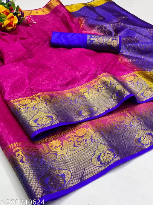Morpich Fashion Embozz Kanjivaram Silk Saree