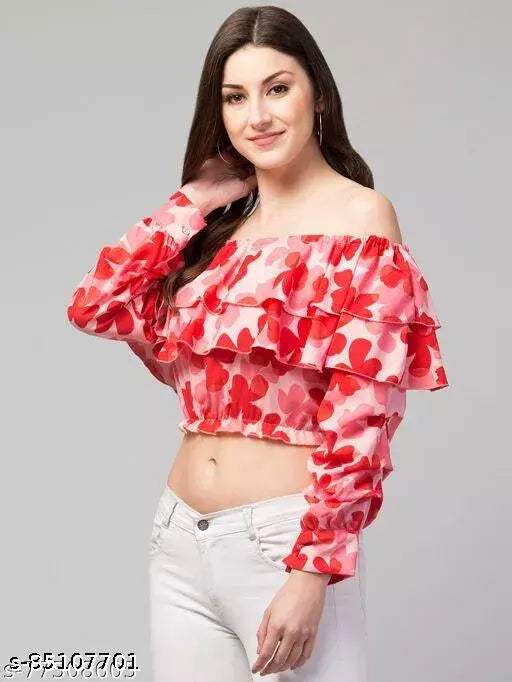 BPT Designer Poly crepe Printed Trendy Top
