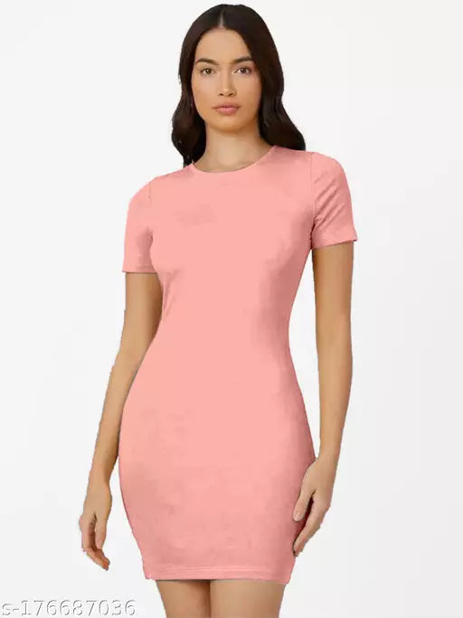 One Piece Peach Dress For Woman