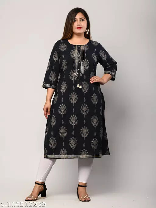 Swasti Women Printed Floral Print Pure Cotton Straight Kurta
