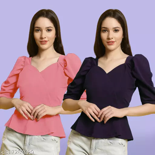 Classic Casual Fashion Forward Women's Tops - Pack of 2