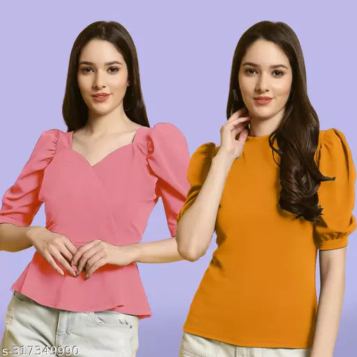 Clasic Casual Fashion Forward Women's Top - Pack of 2