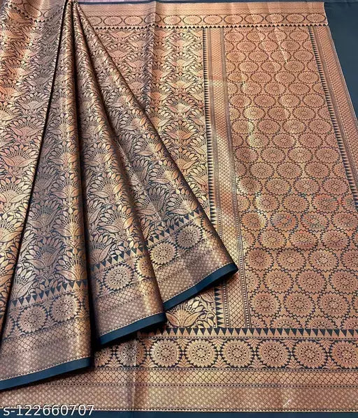 Copper Zari Soft Silk Saree