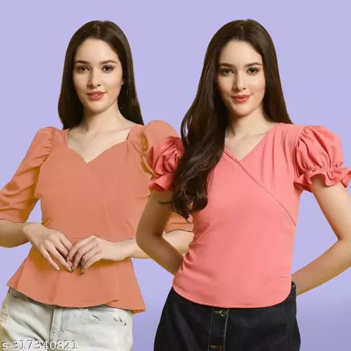 Clasic Casual Fashion Forward Women's Top - Pack of 2