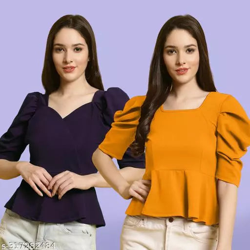 Clasic Casual Fashion Forward Women's Tops - Pack of 2
