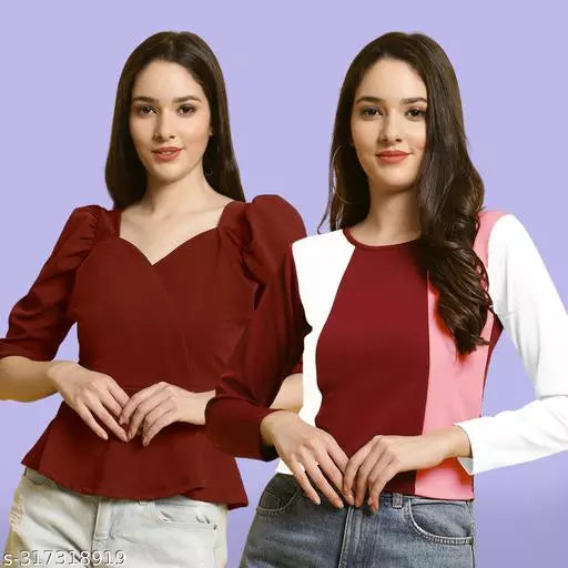 Classic Casual Fashion Forward Women's Top - Pack of 2