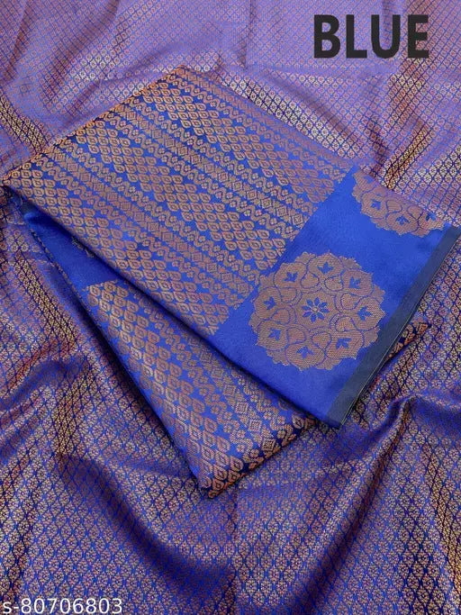 Beautiful Kanchi Semi Pattu Saree With Brocade Pallu Blouse.