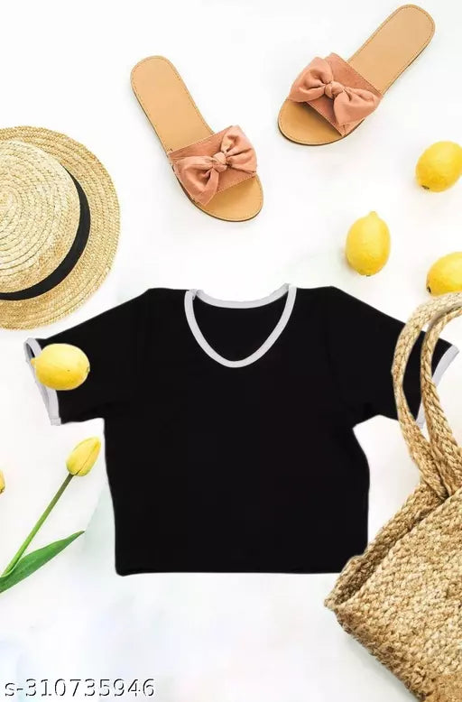 Women's Solid Cotton Rib Knit Crop Tank Top
