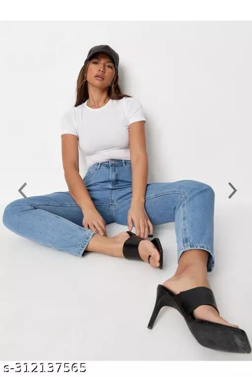 SAANU'S FASHION - STYLISH MOM FIT DENIM JEANS FOR GIRLS & WOMEN