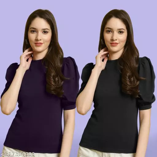 Clasic Casual Fashion Forward Women's Top - Pack of 2