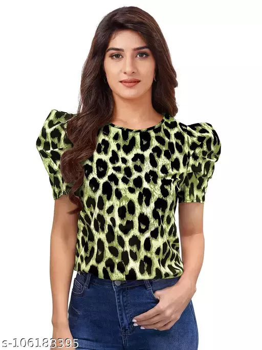DHUNKI Women's Animal Tiger Prited Top