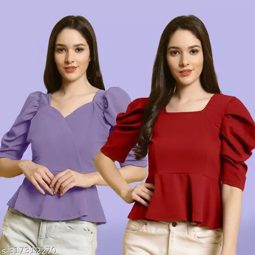 Clasic Casual Fashion Forward Women's Top - Pack of 2