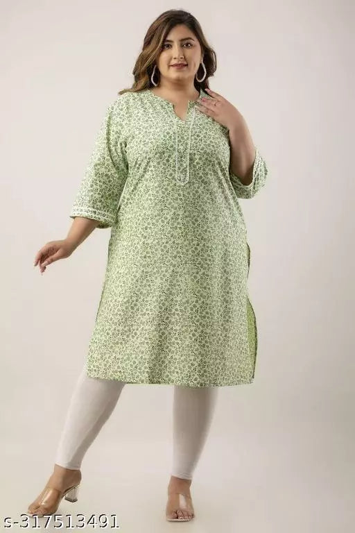 Stylish and Comfortable Plus-Size Cotton Kurti for Women