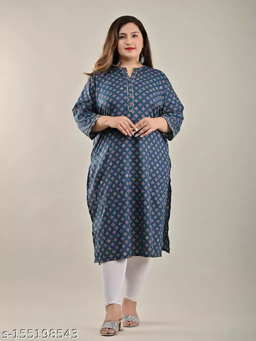 Swasti Women Plus Size Printed Straight Kurta