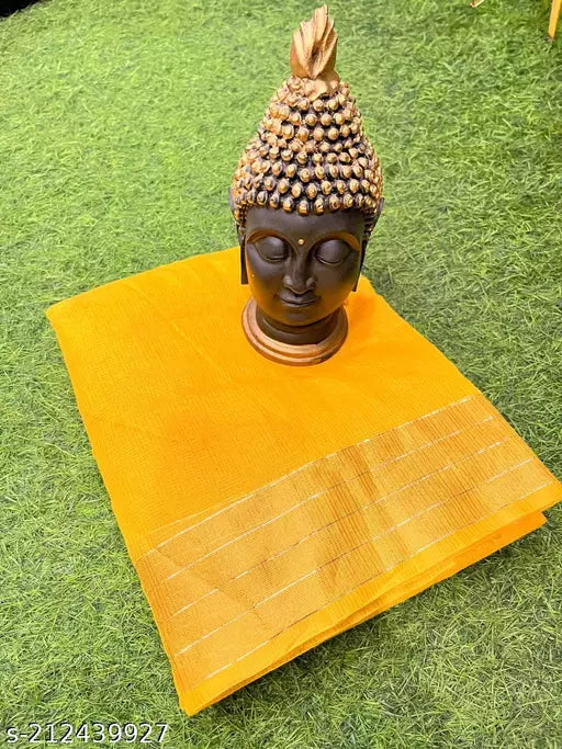 Fancy Cotton Sarees With Golden Borders