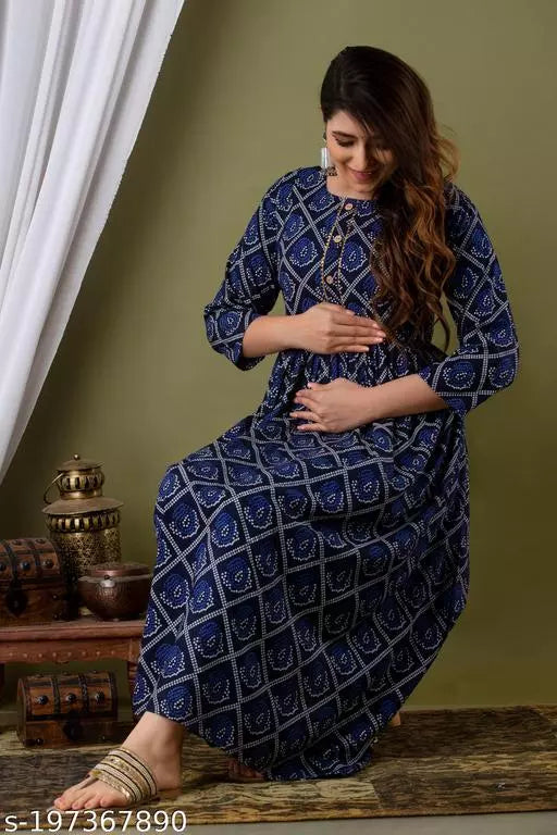 Mialo fashion maternity feeding kurtis for women with both side invisible zip.