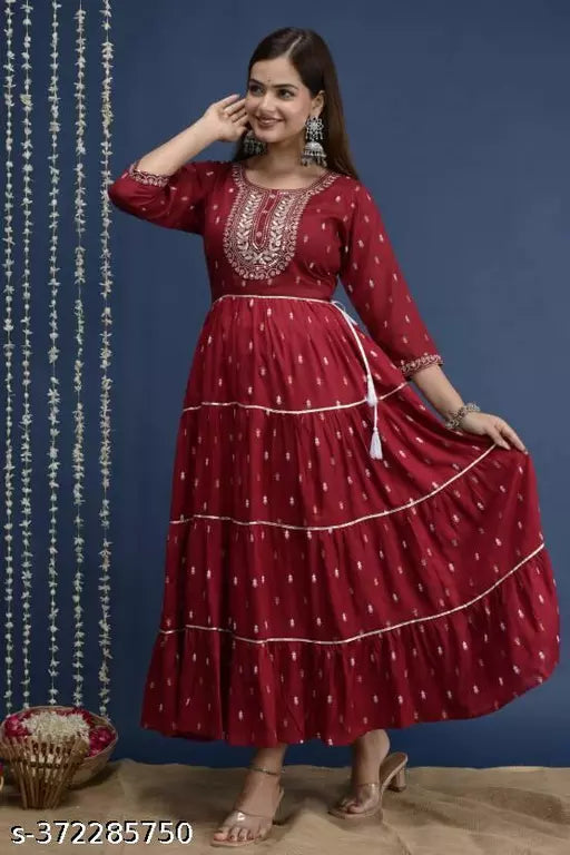 rudraksh rayon printed gown
