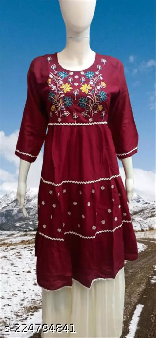 Woman Anarkali Long Round Kurta