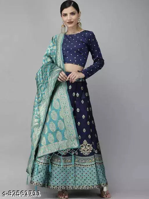 BANARASI LEHENGA CHOLI WITH BLOUSE (UN-STITCHED) BY VAIDIK ETHNIC
