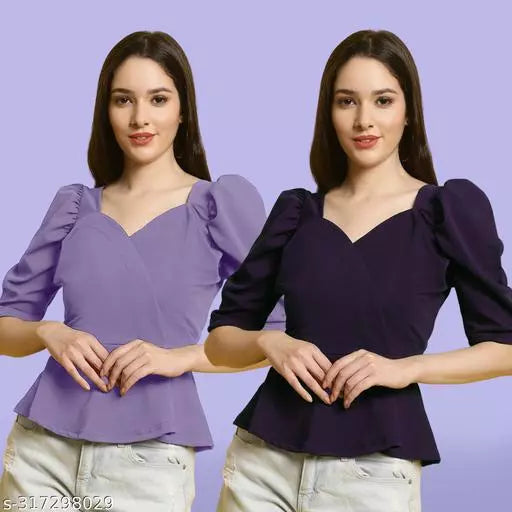 Clasic Casual Fashion Forward Women's Top - Pack of 2