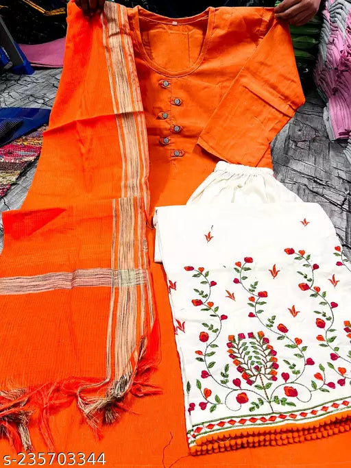 COTTON KURTI WITH DUPATTA