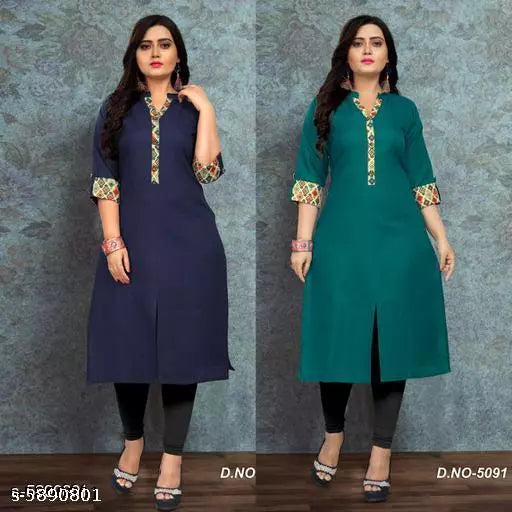Women's Solid Cotton Kurti
