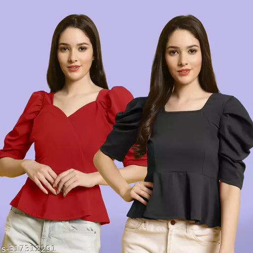 Clasic Casual Fashion Forward Women's Top - Pack of 2